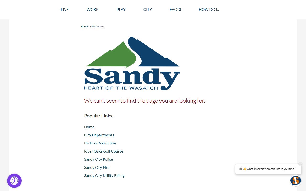 Sandy City courts page for warrant records and case information