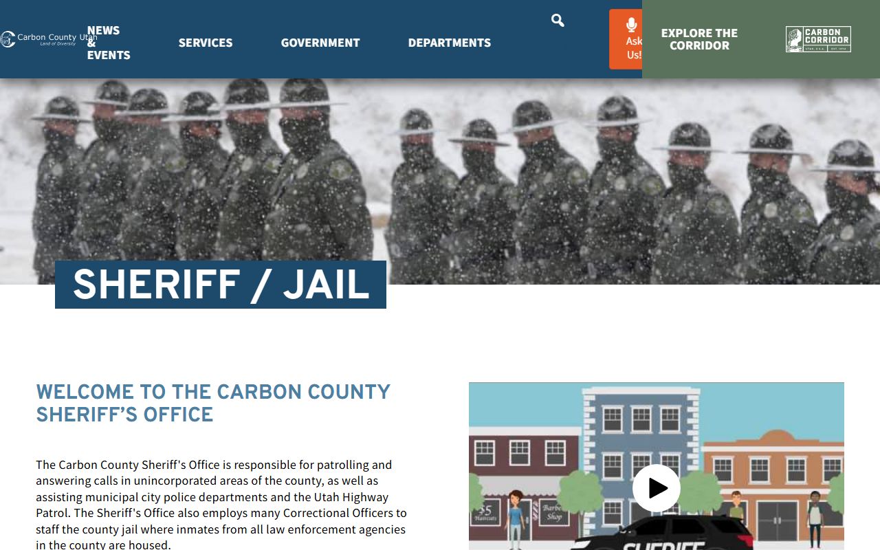 Carbon County Sheriff website for warrant records and services