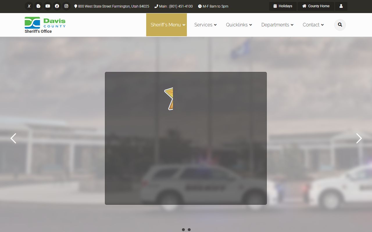Davis County Sheriff website for warrant records and law enforcement services