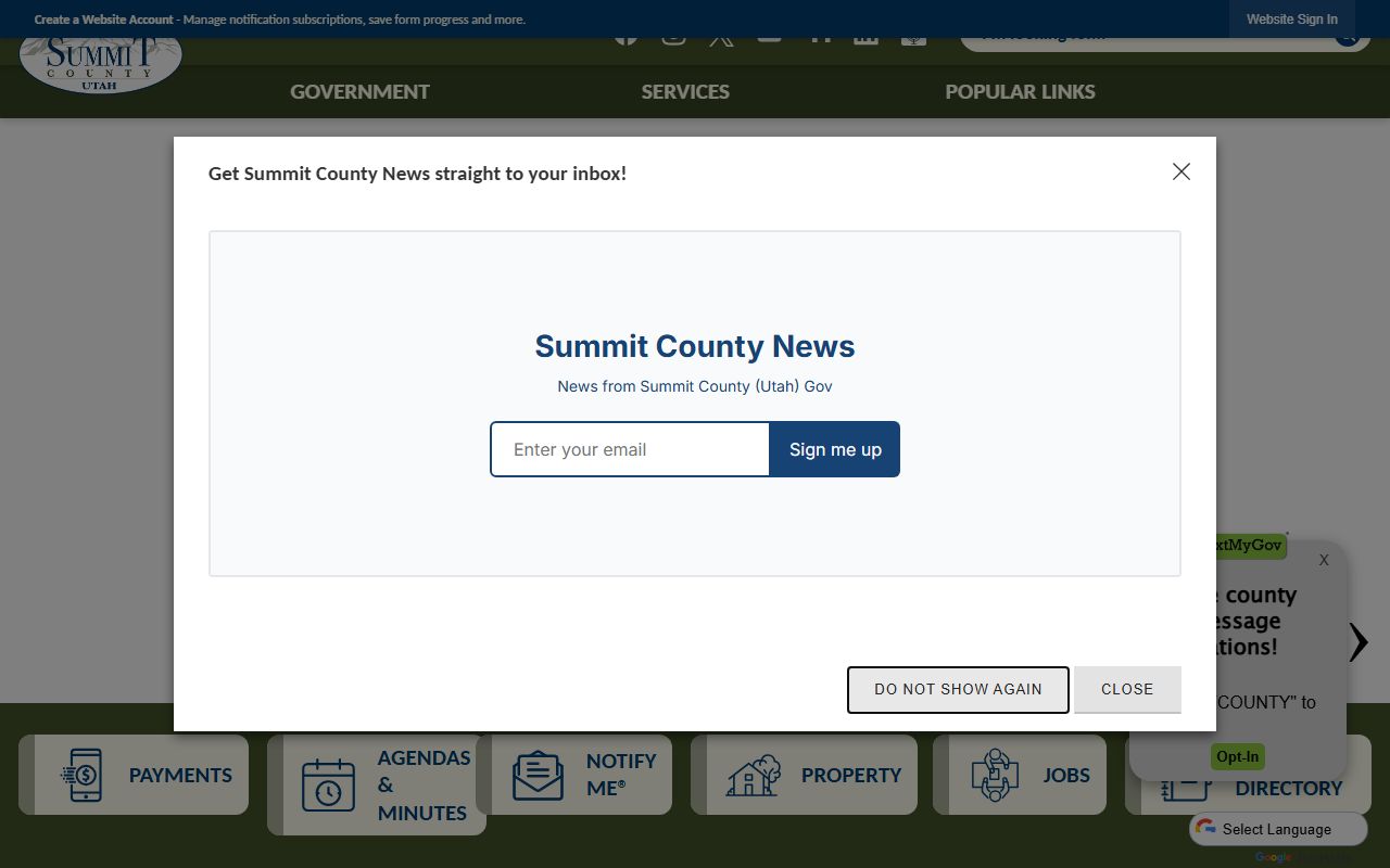 Summit County official website for warrant records and sheriff services