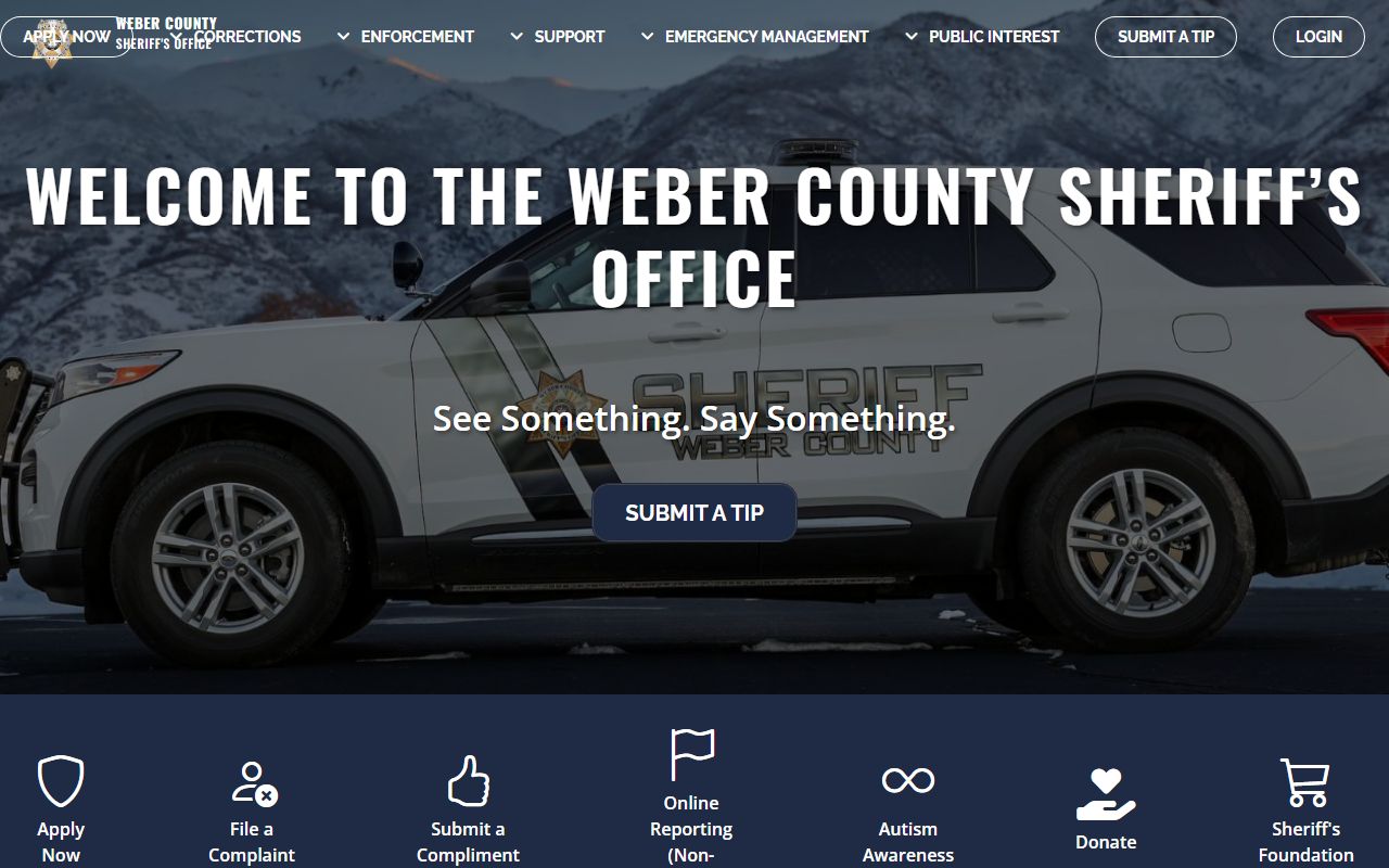 Weber County Sheriff website for warrant records and inmate information