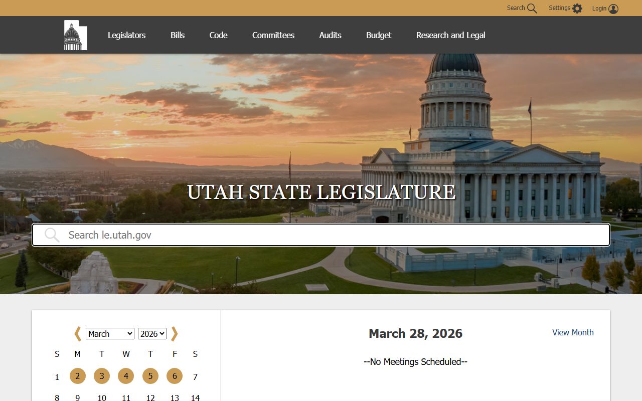 Utah Legislature website with statutes governing warrant records